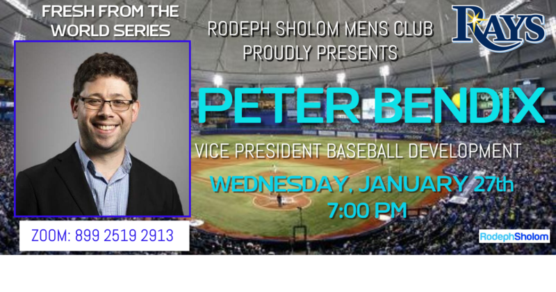 Banner Image for Men's Club Speaker Series presents Peter Bendix, Vice President of Baseball Development for the Tampa Bay Rays 