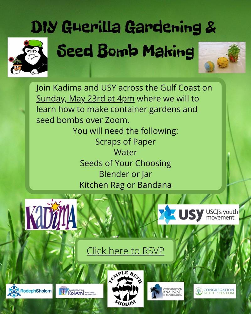 Banner Image for DIY Guerilla Gardening & Seed Bomb Making with Kadima and USY across the Gulf Coast