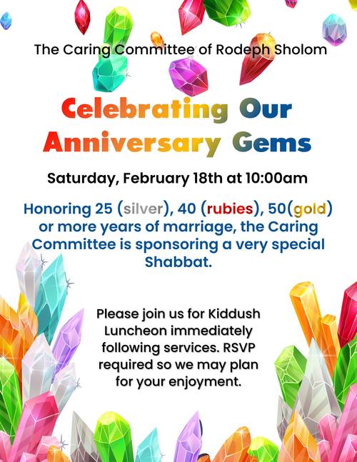 Banner Image for Celebrating our Anniversary Gems Shabbat