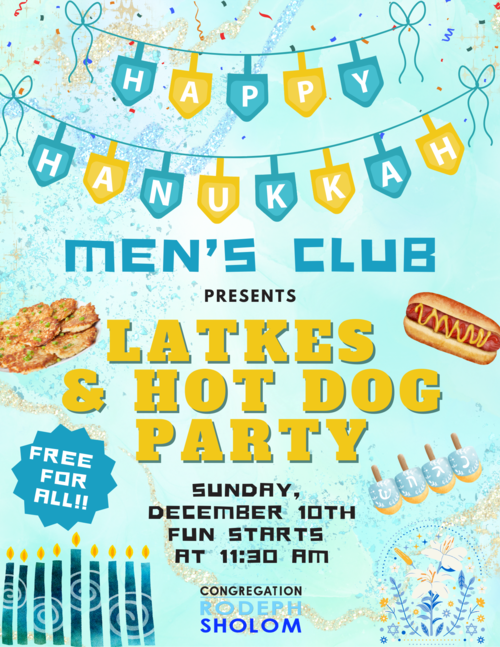 Banner Image for Men's Club Latkes & Hot Dog Party